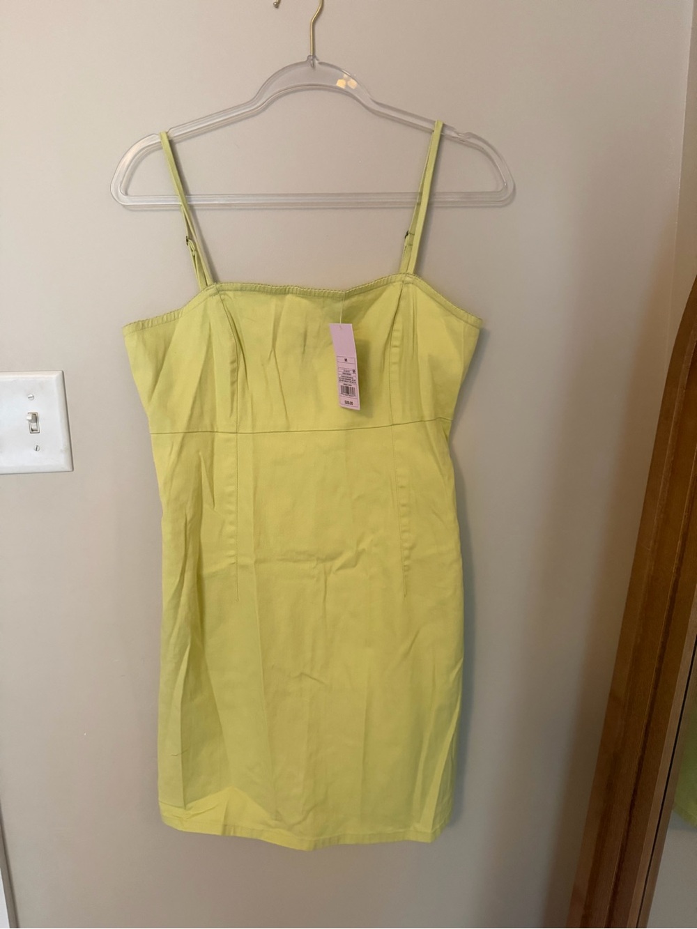 wild fable Lemon-Yellow Spaghetti Strap Mini Dress